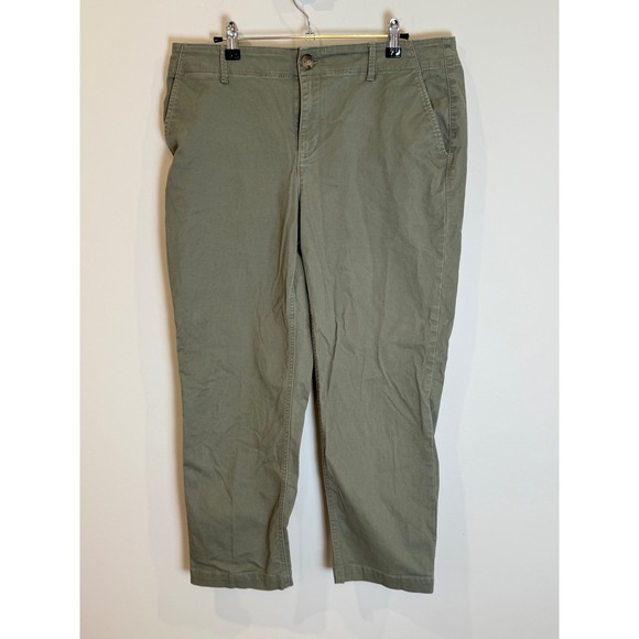 LOFT Pants - LOFT The Slim Pants Women's Size 10 Olive Green‎ Cotton Blend Casual Trousers